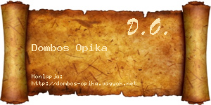 Dombos Opika névjegykártya